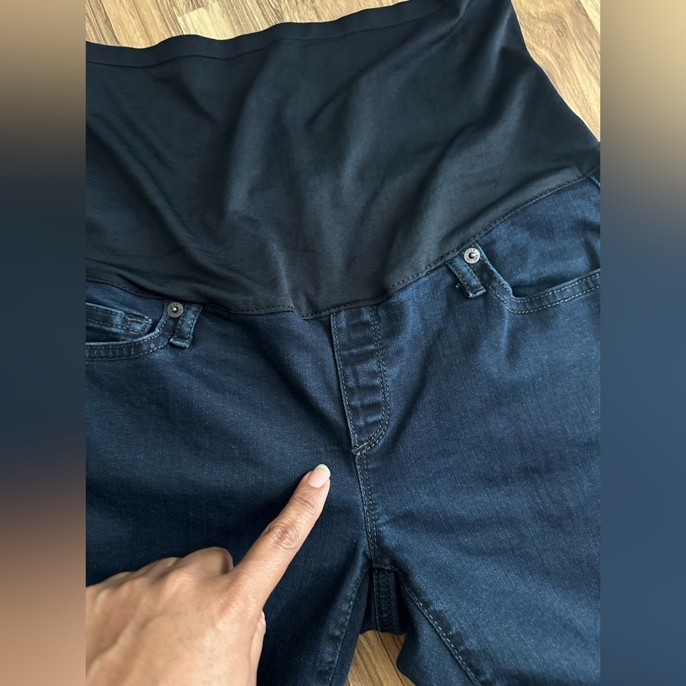 Gap Maternity Full Panel Dark Rinse Baby Boot Stretch Jeans Size 27 R - Picture 14 of 14